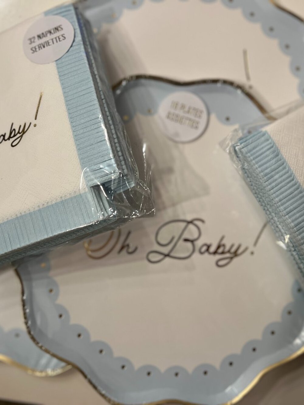 Oh Baby Boy Baby Shower Decor (Plates &  Napkins) NWT